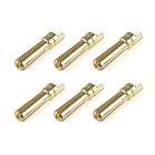 CORALLY BULLIT CONNECTOR 5.0MM MALE SOLID TYPE GOLD PLATED ULTRA LOW RESISTANCE WIRE STRAIGHT 6PCS