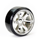 FASTRAX 1/10 STREET/DRIFT TYRE 6-SPOKE WHEEL (6MM OFFSET) - CHROME