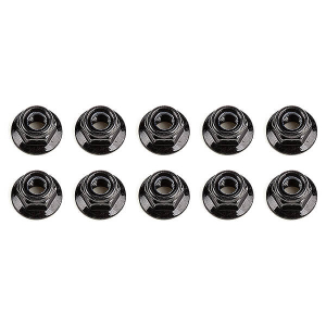 TEAM ASSOCIATED M5 LOCKNUTS, FLANGED, BLACK