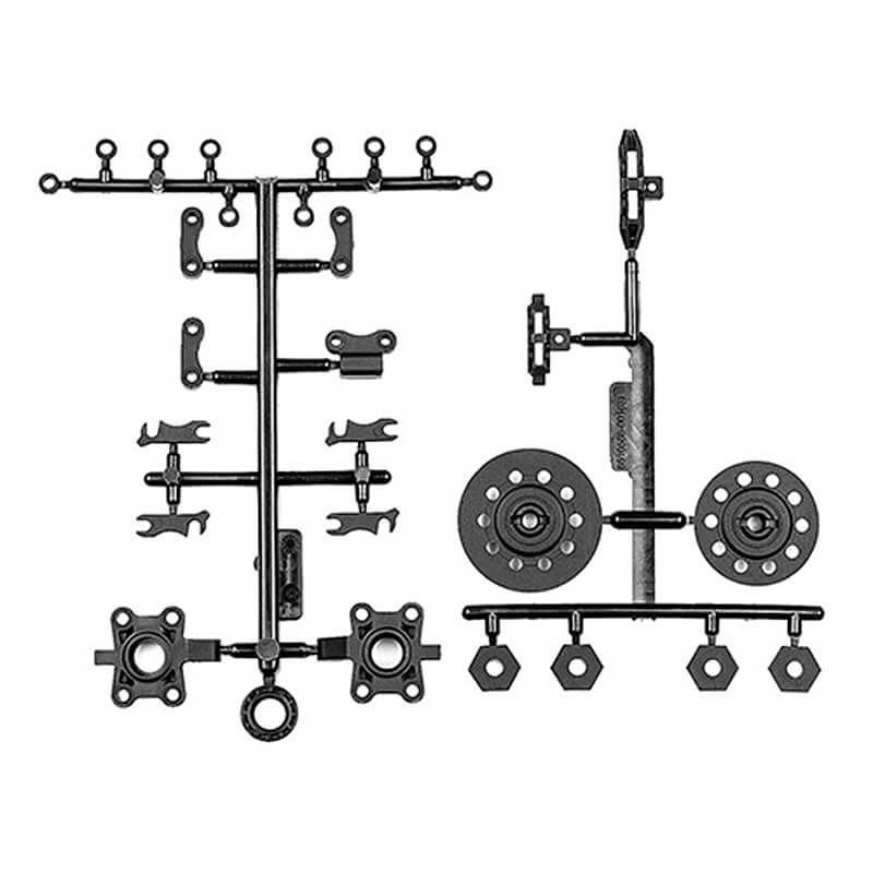 TEAM ASSOCIATED DC10 HUBS FRONT & REAR, WHEEL HEX DISCS