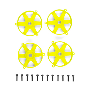 TEAM ASSOCIATED DC10 FT ADJ. WHEEL FACE PLATE, FLO. YELLOW(4)