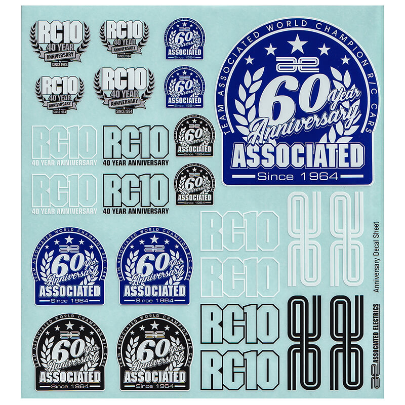 TEAM ASSOCIATED ANNIVERSARY DECAL SHEET