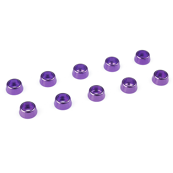 CORALLY ALUMINIUM WASHER FOR M2.5 SOCKET HEAD SCREWS OD=7MM PURPLE 10PCS