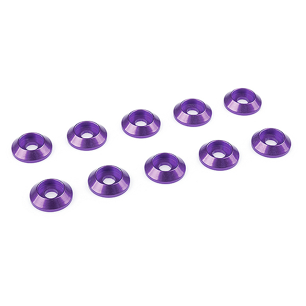 CORALLY ALUMINIUM WASHER FOR M3 BUTTON HEAD SCREWS OD=10MM PURPLE 10PCS