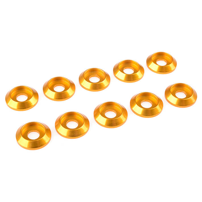 CORALLY ALUMINIUM WASHER FOR M4 BUTTON HEAD SCREWS OD=12MM GOLD 10PCS