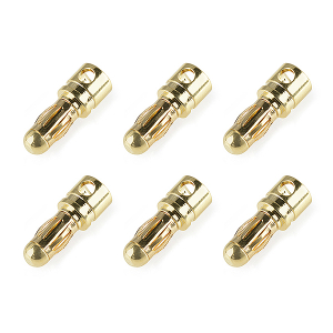 CORALLY BULLIT CONNECTOR 3.5MM MALE SPRING TYPE GOLD PLATED WIRE STRAIGHT 6PCS