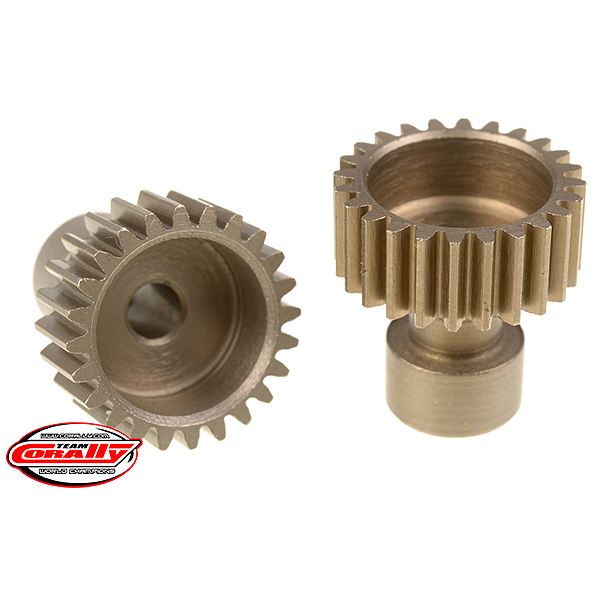 CORALLY 48 DP PINION LONG BOSS HARDENED STEEL 24 TEETH DIA. 3.17MM