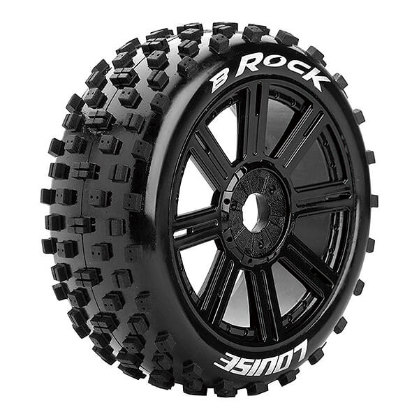 LOUISE RC B-ROCK 1/8 FR/RR SOFT HEX 17MM SPOKE BLACK