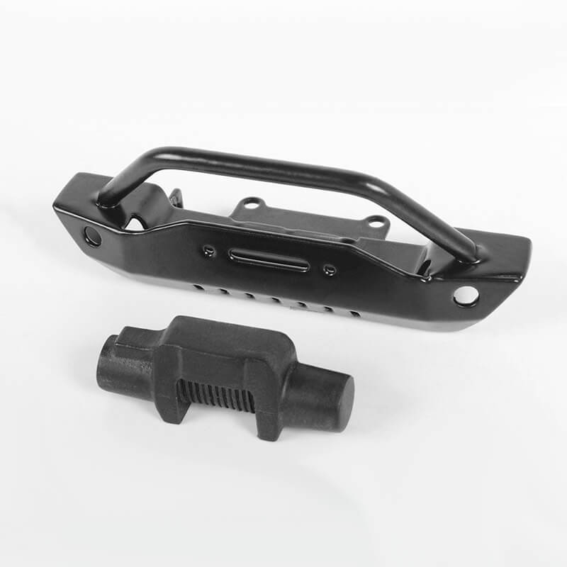 RC4WD STEEL STINGER FRONT BUMPER W/PLASTIC WINCH FOR GELANDE II W/BLACK ROCK BODY (BLACK)