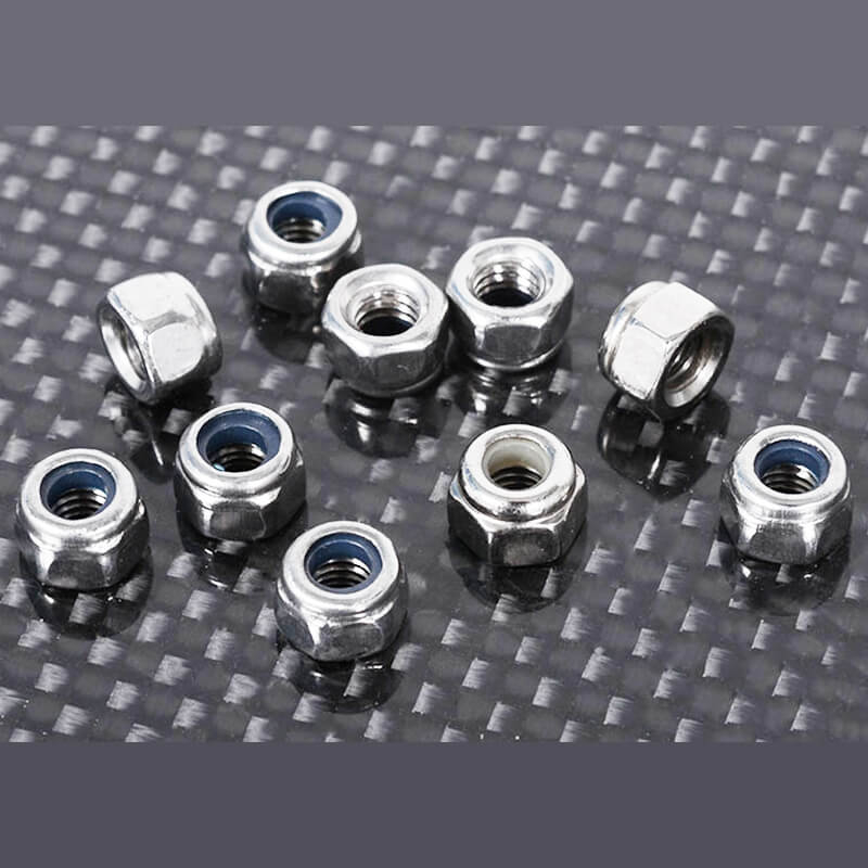 RC4WD NYLOCK NUTS M4 (SILVER)