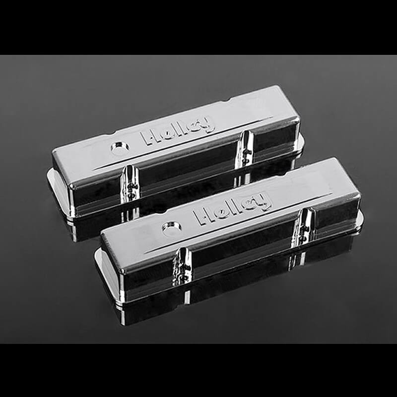 RC4WD 1/10 HOLLEY® CHROME VALVE COVERS FOR SCALE V8 ENGINE