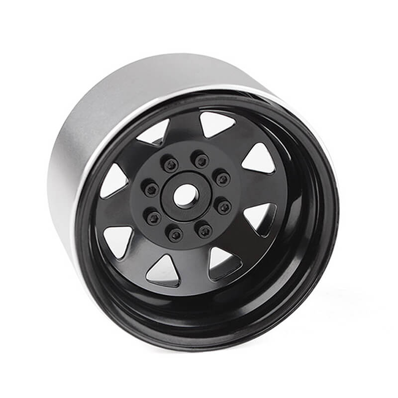 RC4WD 8LUG DEEP DISH WAGON 1.9 STEEL STAMPED B/L WHEELS BLACK